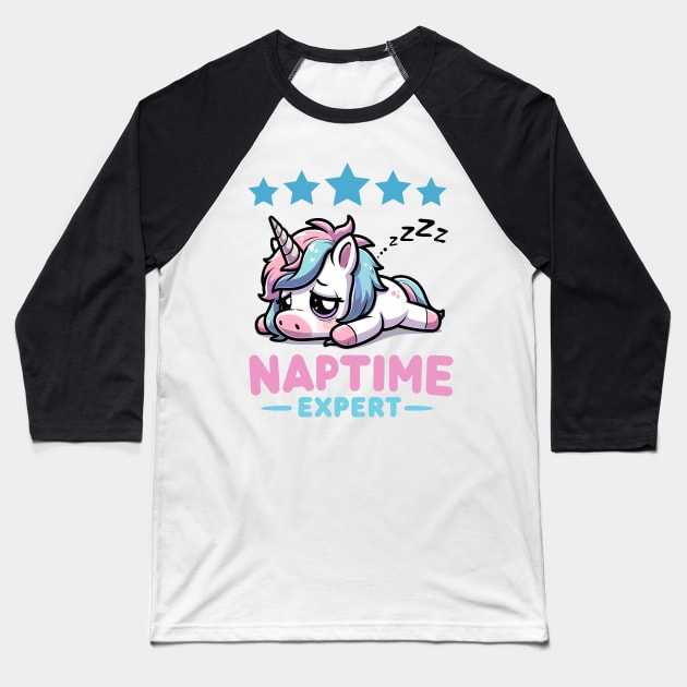 Naptime Expert Unicorn Baseball T-Shirt by TwistedDesigns by Stefanie